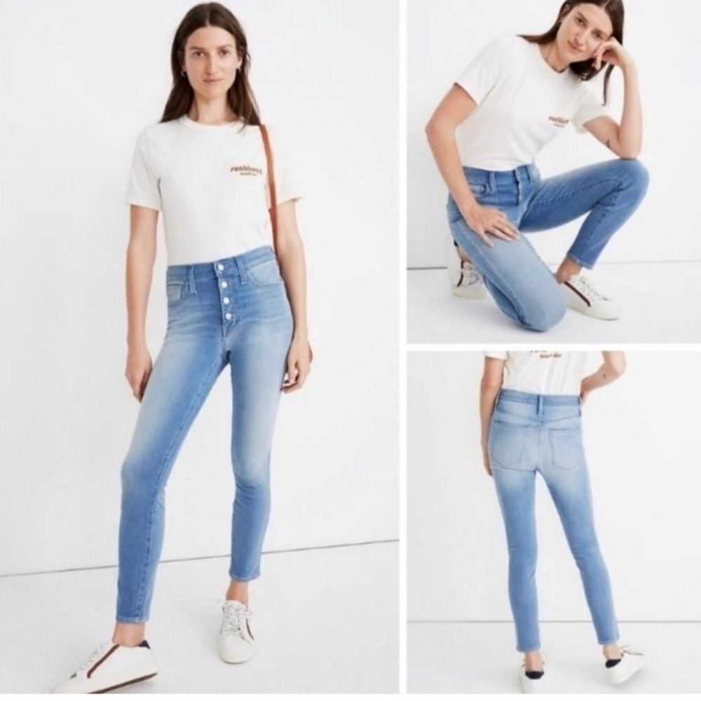 Madewell Roadtripper Jeggings in Berrington Wash: Button-Front Edition‎ 33 P